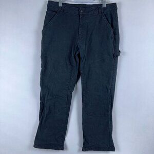 Cat Carpenter Pants Mens Size 36X30 Multiple Utility Pockets Hammer Loop Black